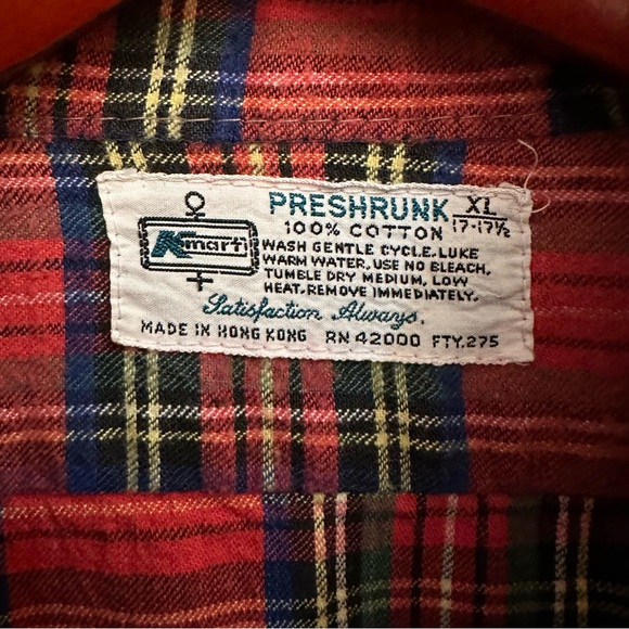 Vintage K-Mart Plaid Shirt XL - Picture 3 of 4